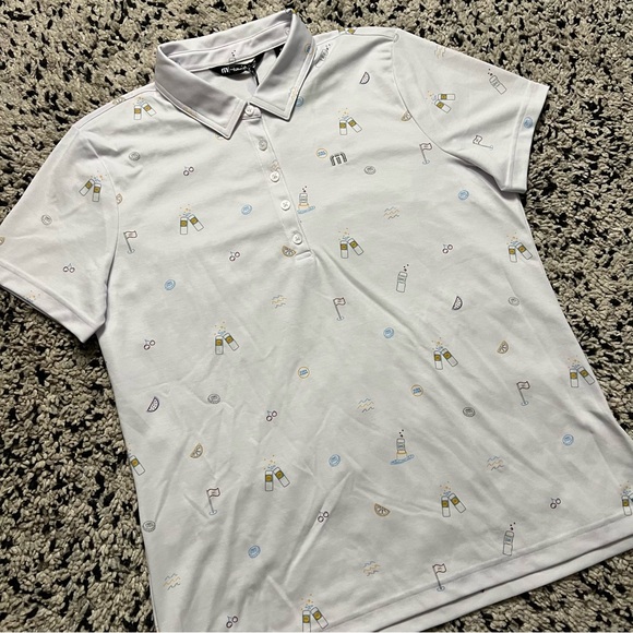 Travis Mathew Golf Keep ‘Em Coming White Polo Shirt High Noon Seltzer Women’s XL - Picture 12 of 14